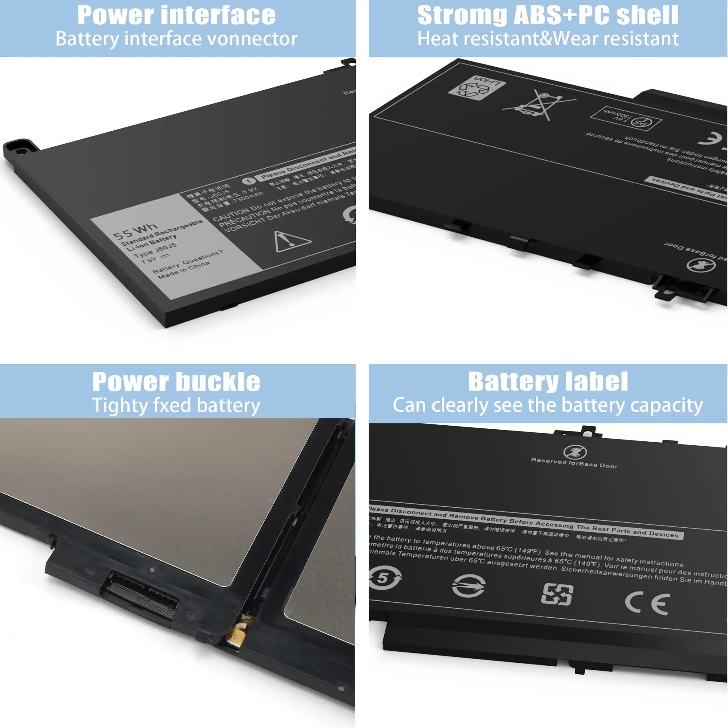 E7470 E7270 J60J5 Battery for Dell Latitude 7470 7270 Laptop Battery 1W2Y2 0MC34Y MC34Y R1V85 242WD GG4FM WYWJ2 451-BBSX BBSY