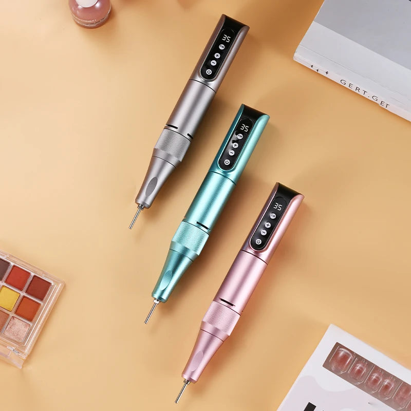 35000RPM Wireless Nail Drill Pen USB Nail File Polishing Pen Rechargeable Nail Drill Machine Portable Manicure Drill Salon Tool