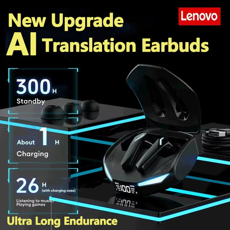 Lenovo XT53 AI Translation Earbuds Wireless Bluetooth 5.4 HD Voice Calls Noise Reduction Earphones Real-time Translation Headset