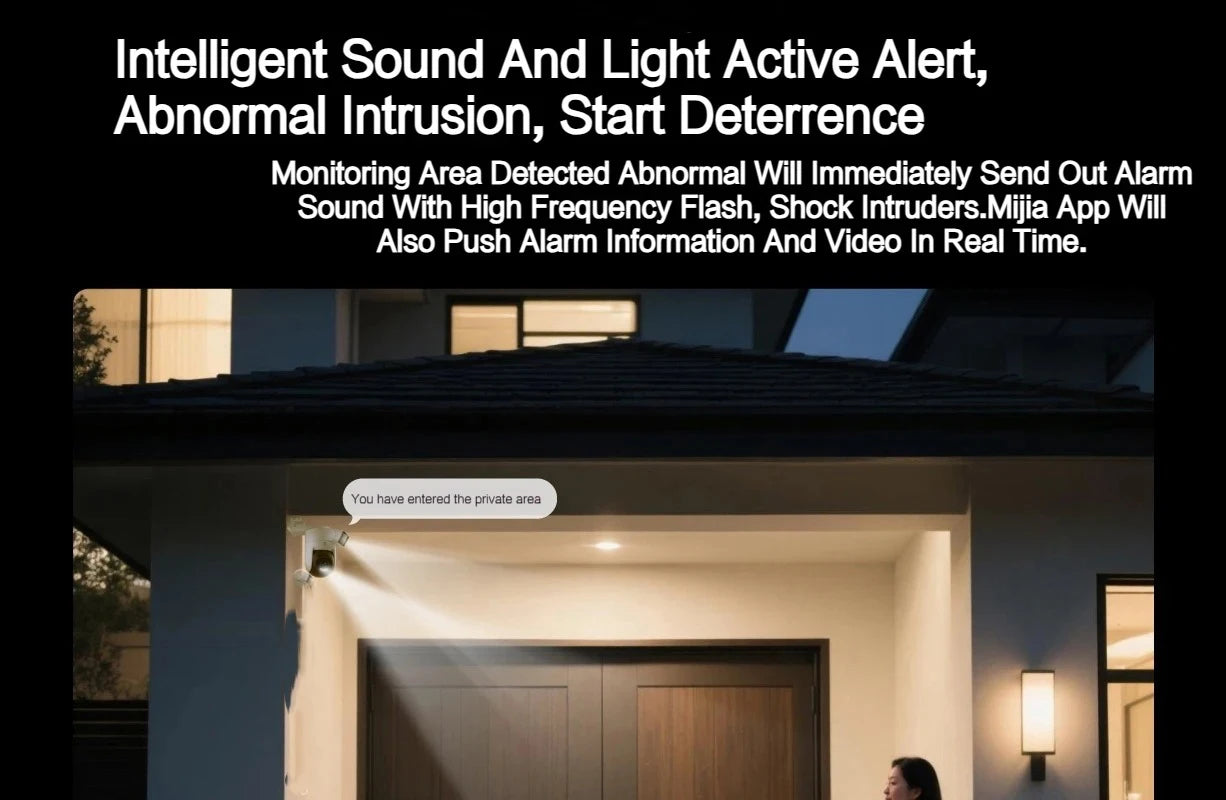 New Xiaomi Outdoor Camera 4 Dual Lens 5MP 3K HD Dual View Monitoring Panoramic Closeup Tracking IP66 Weatherproof AntiTheft CN