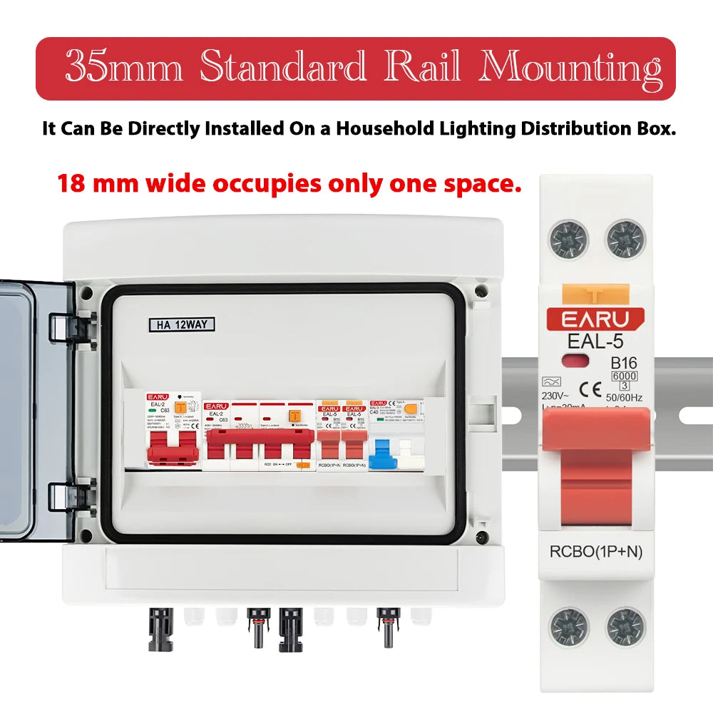 RCBO Type A Residual Automatic Circuit Breaker 1P+N 2P 6A 10A 16A 20A 32A 40A Curve C/B Over Current Leakage Protection 30mA