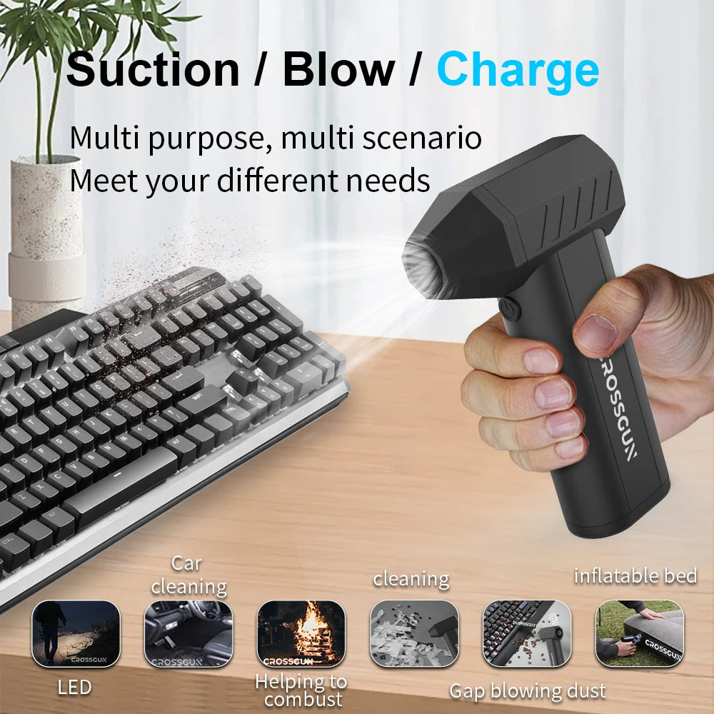 CROSSGUN New Jet Fan Strong Portable Power Handheld Dust Elimination Computer Hurricane Storm Source Turbo Jetfan LED X6 Pro