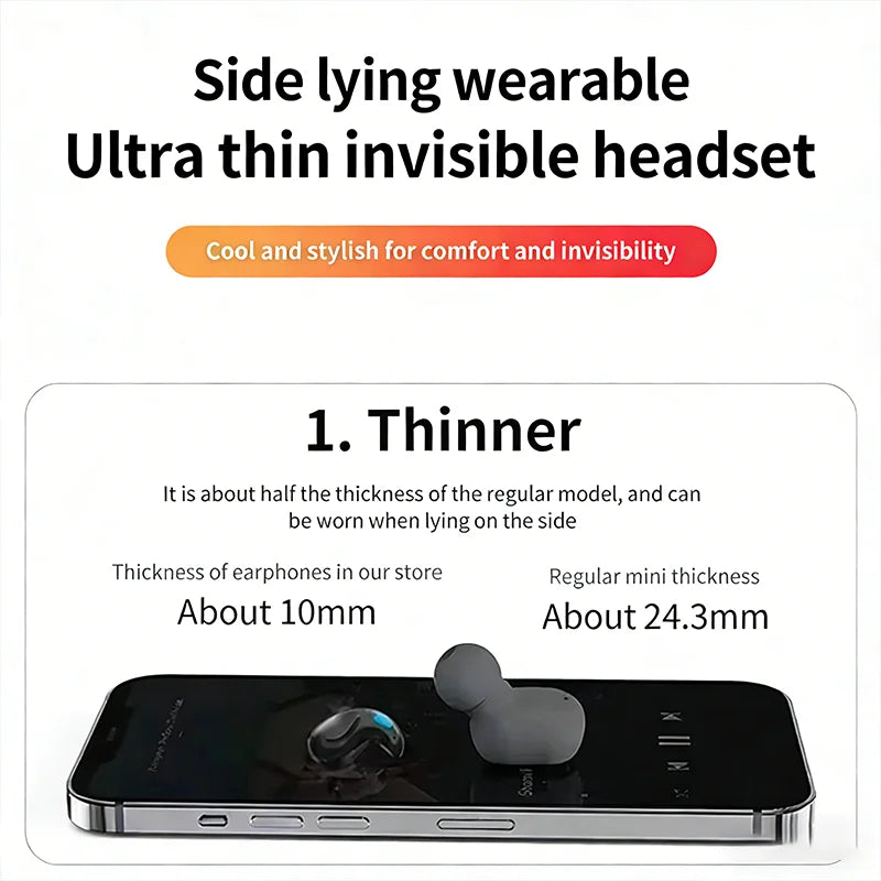 New TWS Earphones Wireless Earphones Headphones Noise Reduction Sport Game Sleep Bluetooth Earbuds for all smartphones chic