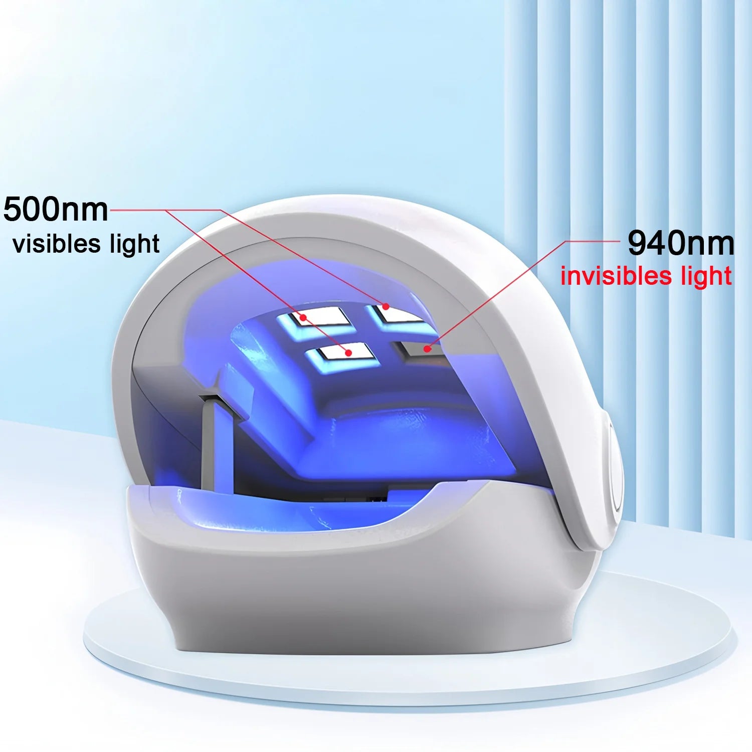 USB Charging Nail Fungus Treatment Device - 940nm Infrared & 500nm Blue Light LED Laser Onychomycosis Nail Care