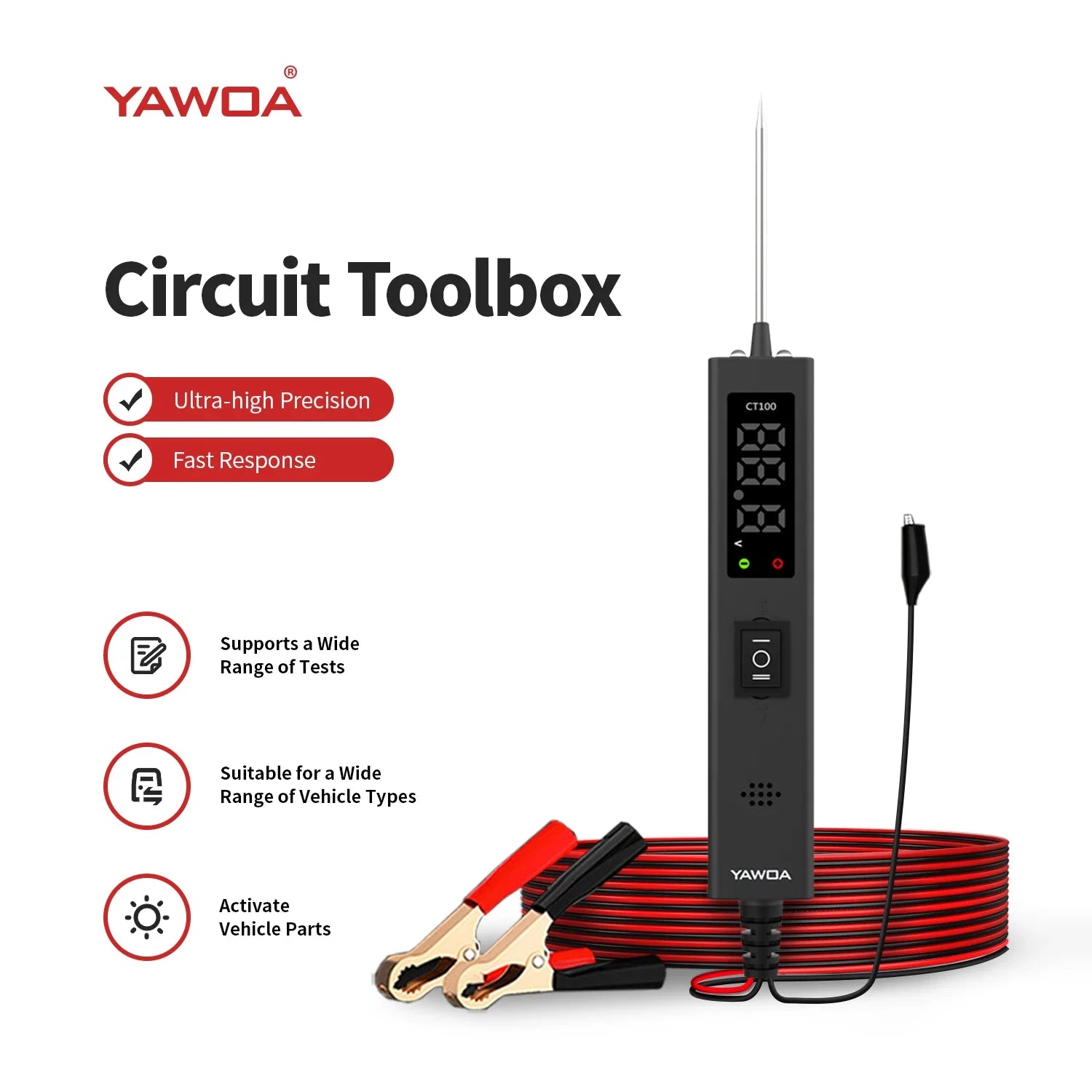 CT100 Automotive Circuit Tester  for all 0-80V vehicle electrical systems