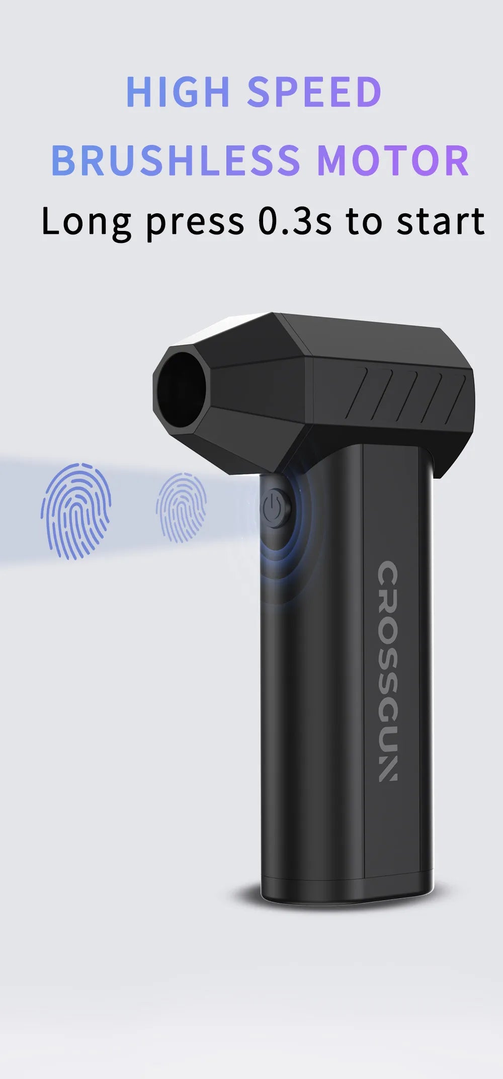 CROSSGUN New Jet Fan Strong Portable Power Handheld Dust Elimination Computer Hurricane Storm Source Turbo Jetfan LED X6 Pro