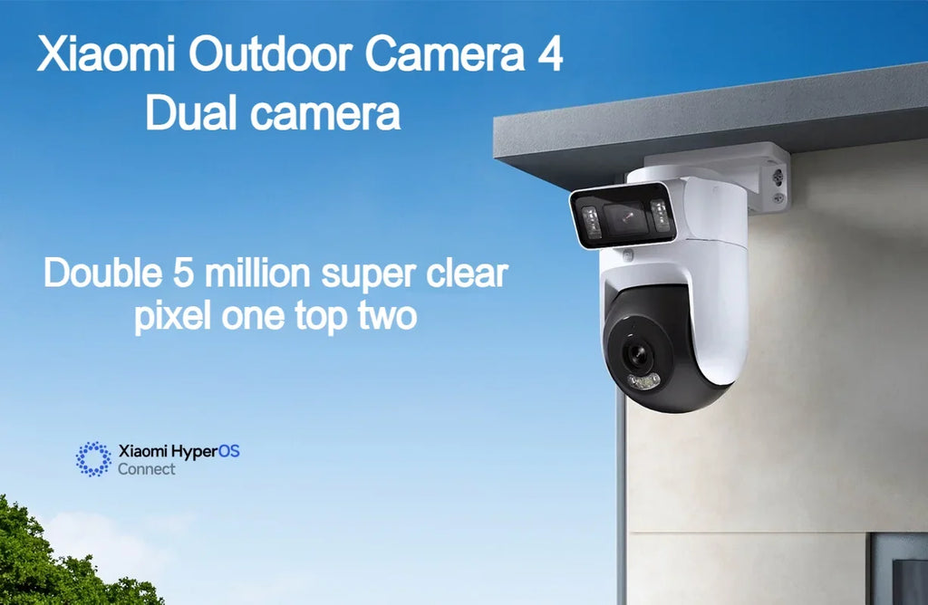 New Xiaomi Outdoor Camera 4 Dual Lens 5MP 3K HD Dual View Monitoring Panoramic Closeup Tracking IP66 Weatherproof AntiTheft CN