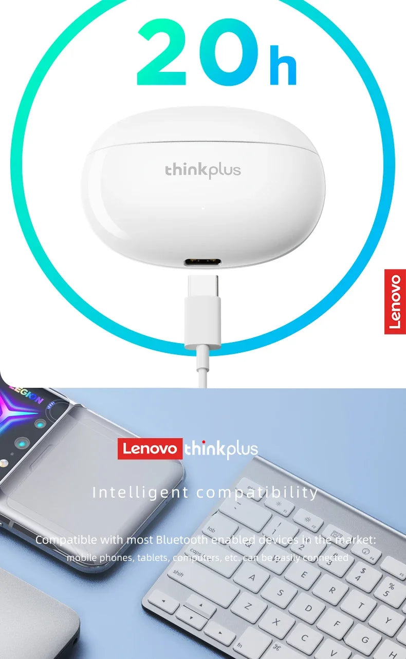 Original Lenovo XT88 TWS Wireless Earphone 5.3 Bluetooth Headphones Stereo Music Call Game Noise Reduction Earbuds Sport Headset