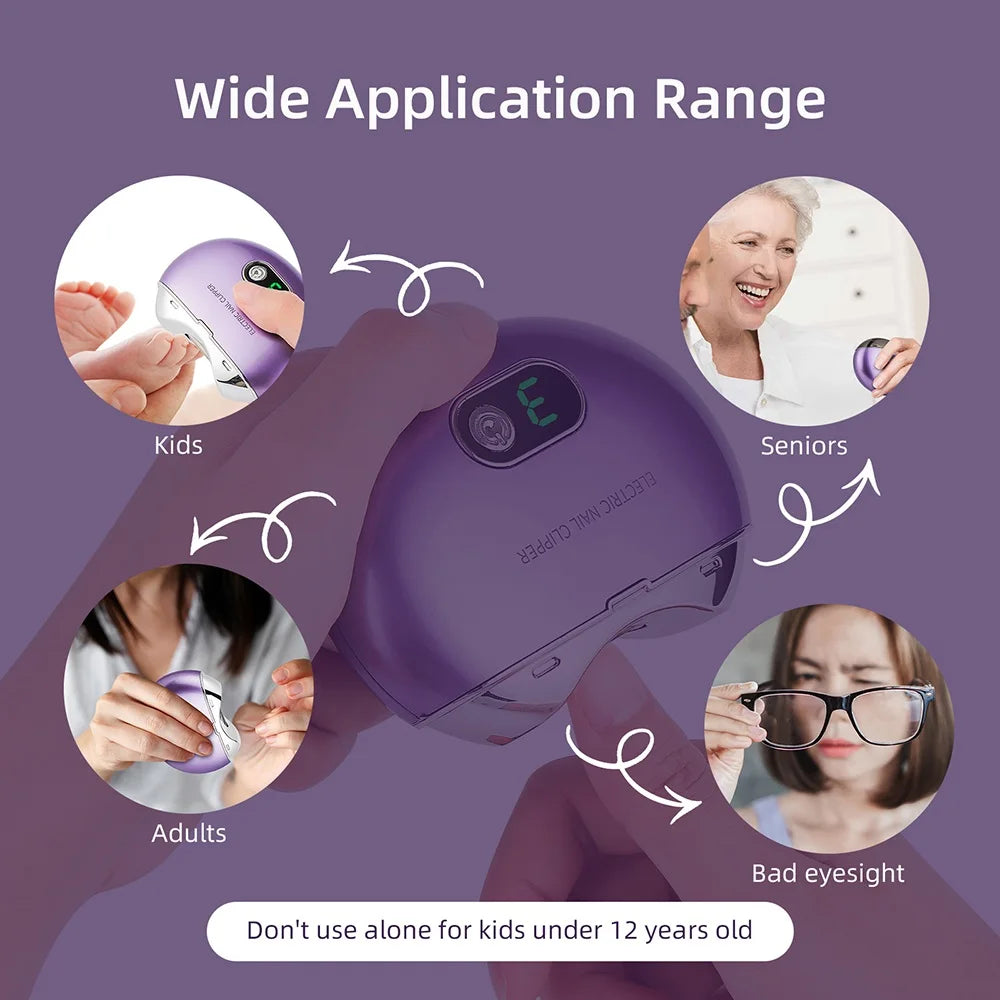 Electric Nail Clipper With UV Light Nail Cutter Low Noise Easy Operation Manicure Nail Grinder AdultS Child Finger Toe Nursing