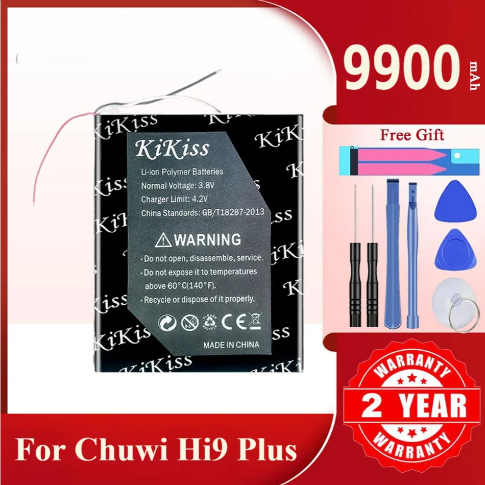9900mAh KiKiss Powerful Battery For Chuwi Hi9 Plus Hi9Plus Tablet PC 3-wire Batteries