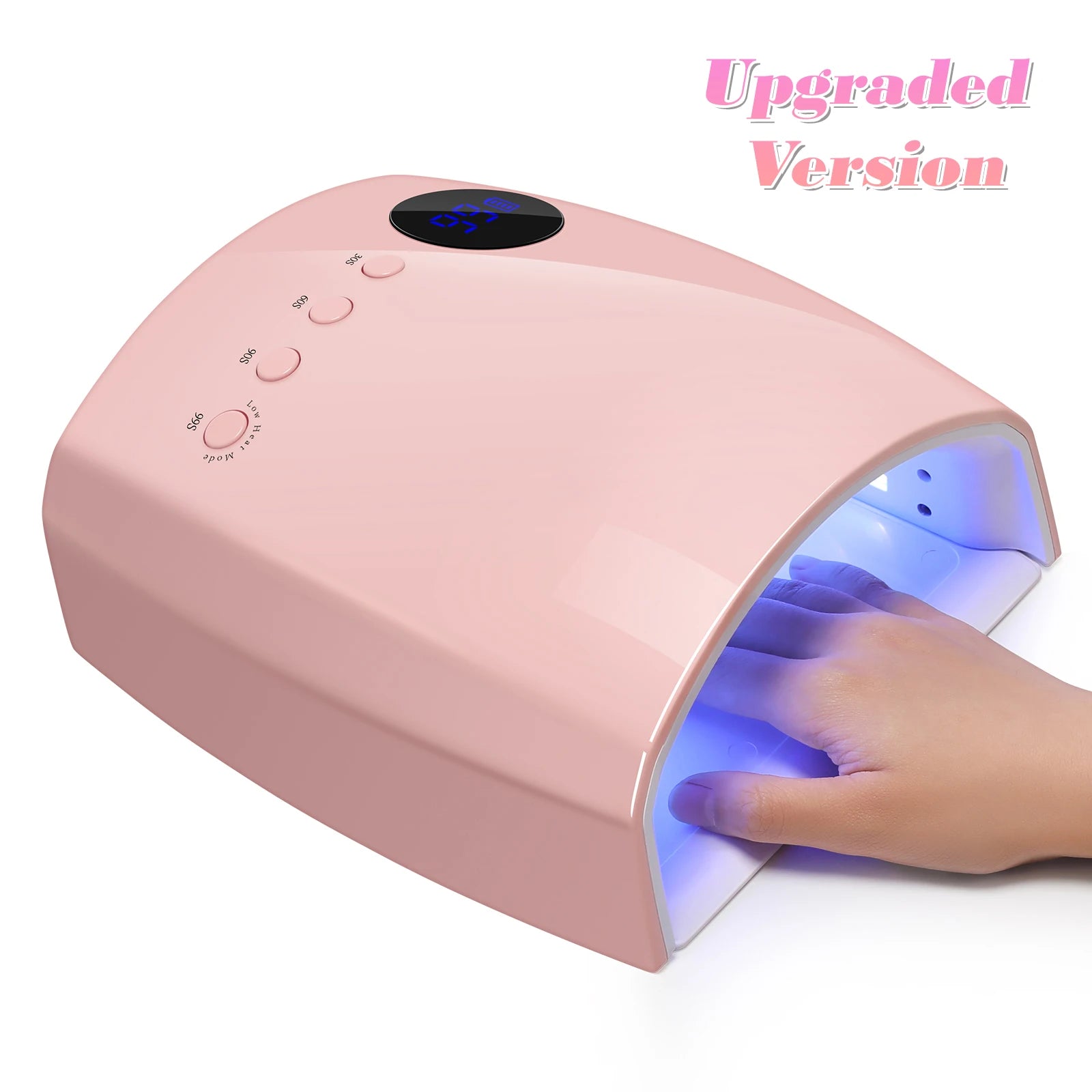 Rechargeable UV LED Nail Lamp 66W Lamp for Manicure with LCD Screen 4 Timer Settings Nail Art Manicure Tools for Home and Salon