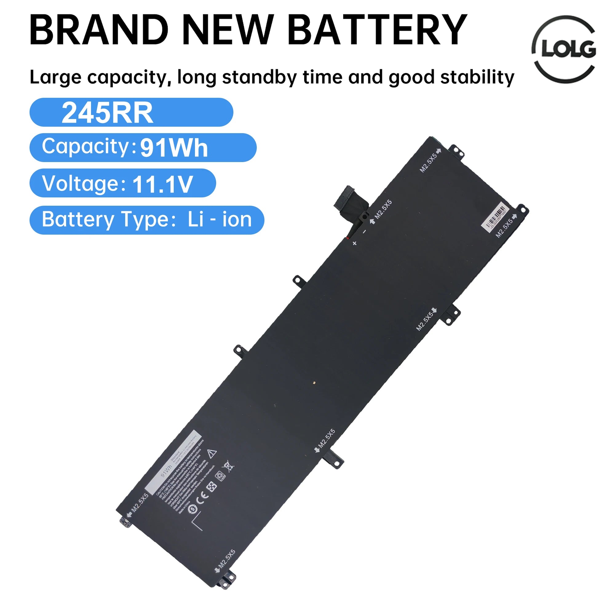 11.1V 91WH 245RR Laptop Battery for DELL XPS 15 9530 9535 Series For DELL Precision M3800 TOTRM H76MV 7D1WJ