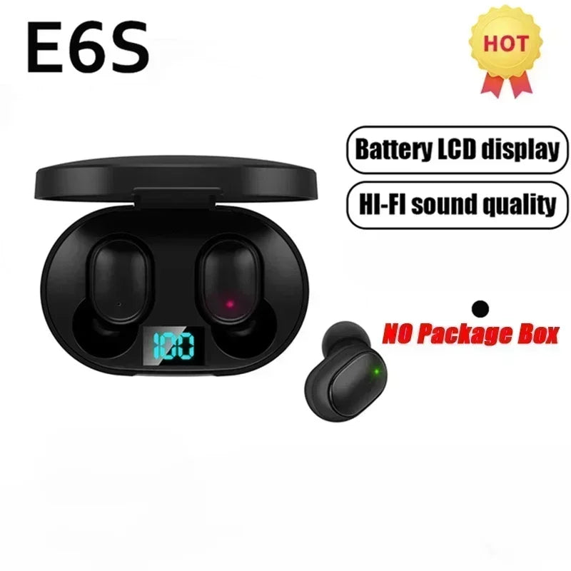 TWS E6S Wireless Earbuds Bluetooth Headphones Wireless Bluetooth Earphones  Noise Cancelling Earphones with Mic