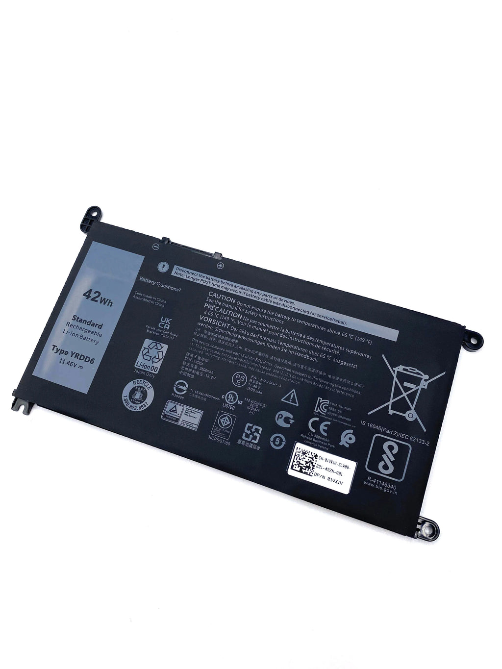 YRDD6 Laptop Battery For Dell Inspiron 5481 5482 5485 5491 5591 5485 5585 5480 Vostro 3491 3591 3490 3590 3501 1VX1H P116G P93G