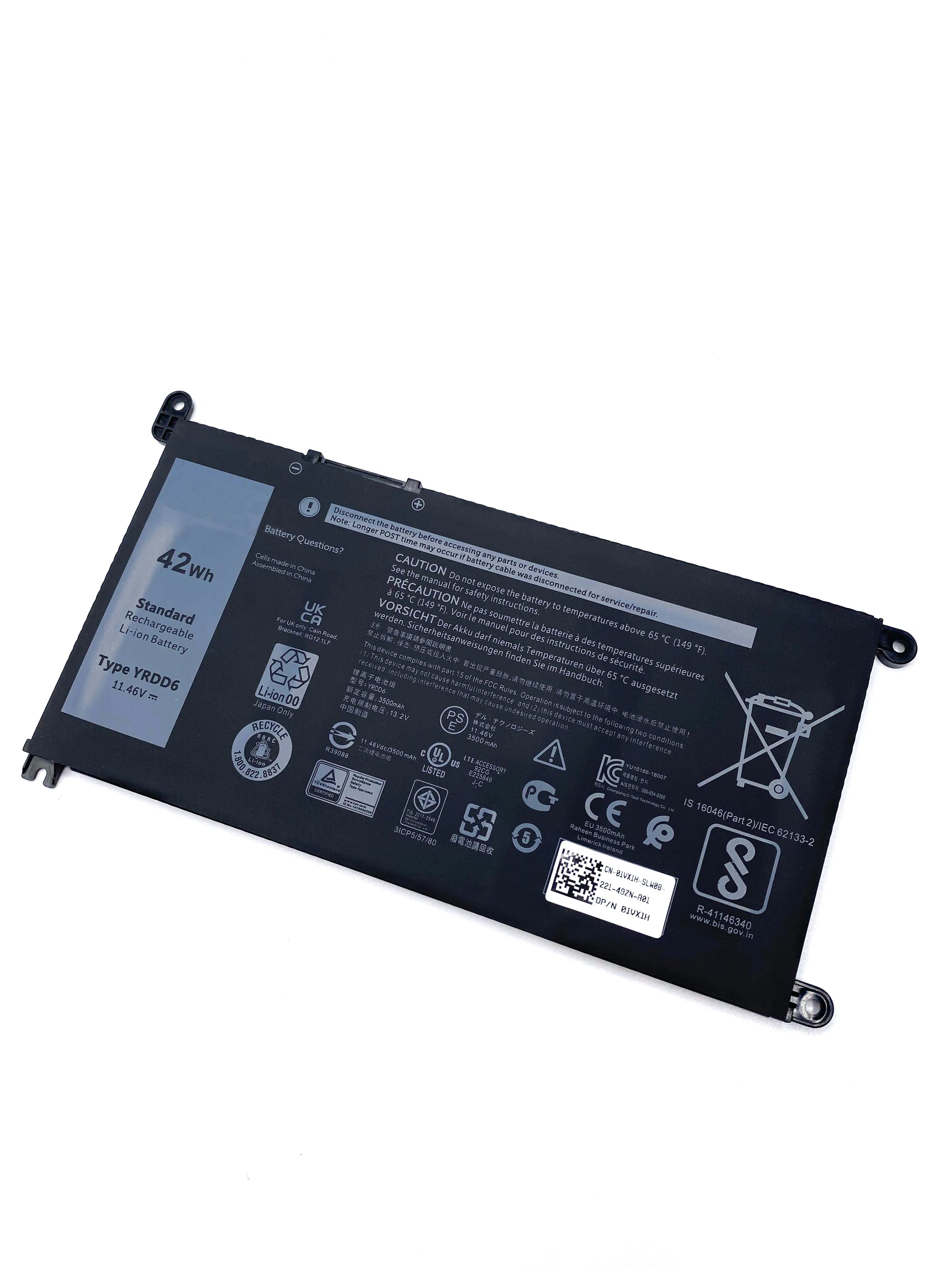 YRDD6 Laptop Battery For Dell Inspiron 5481 5482 5485 5491 5591 5485 5585 5480 Vostro 3491 3591 3490 3590 3501 1VX1H P116G P93G