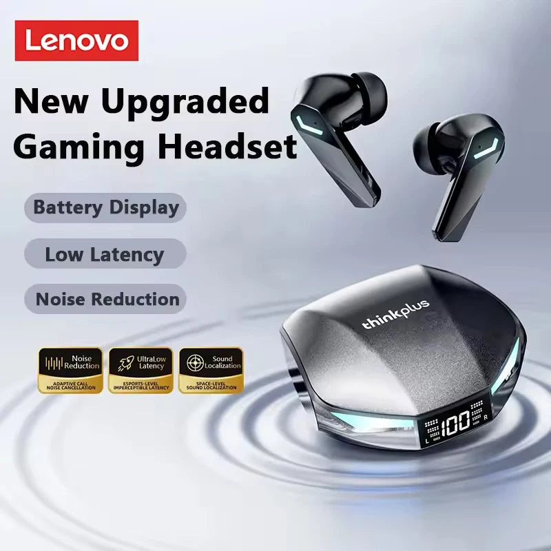 Original Lenovo XT53 Wireless Upgrade BT 5.4 Earphones LED Digital Display Waterproof Headphones Low Latency Gaming Earbuds
