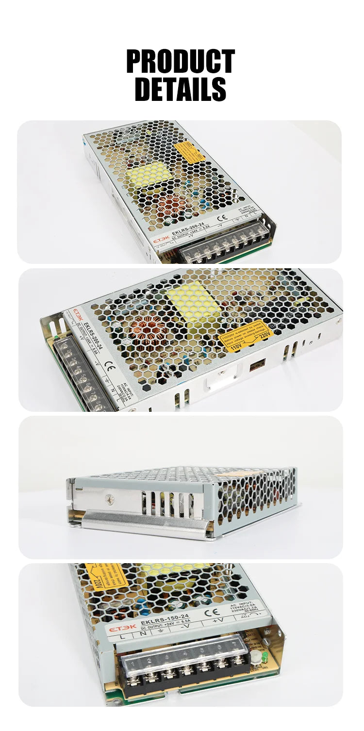 ETEK Lighting Transformer AC110V-220V to DC 24V Power Supply Adapter 75W 100W 150W 200W  For LED Strips EKLRS