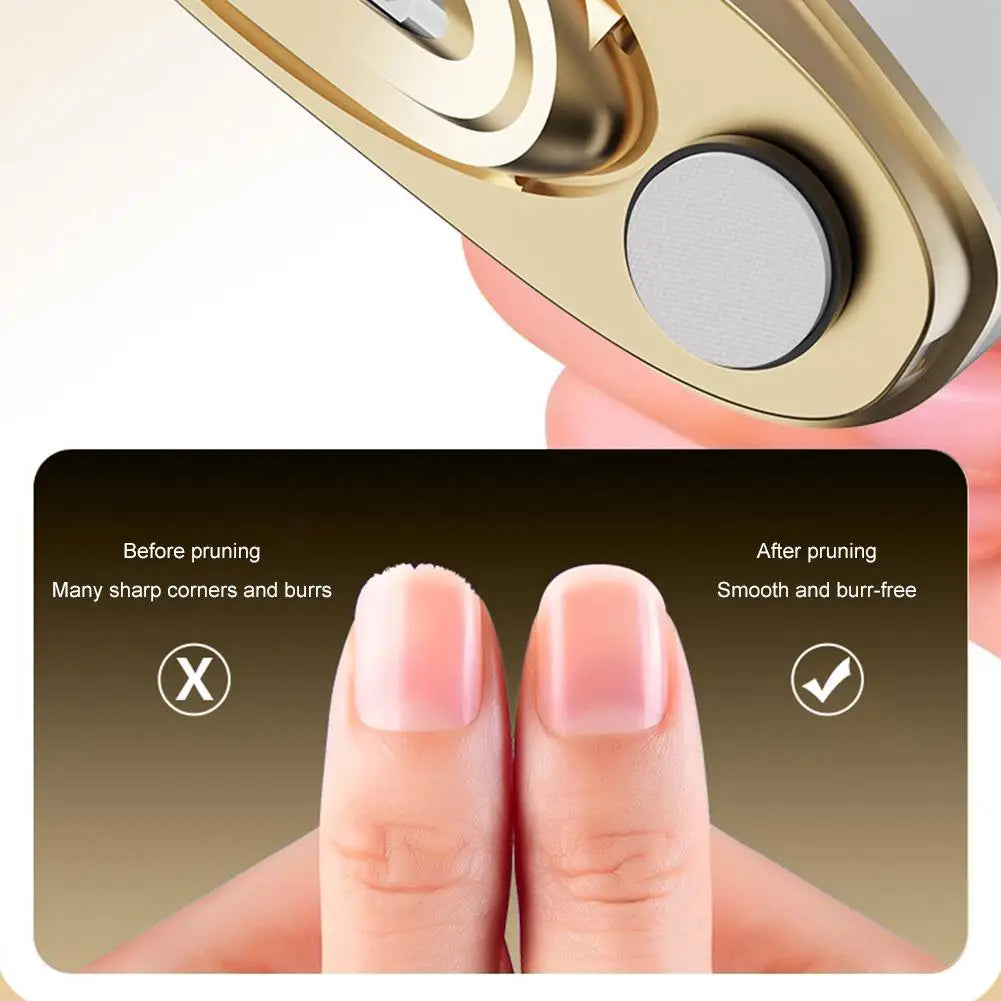 2In1 Electric Nail Tool,USB Charging Nail Clipper Polisher,Adult Kids Fingernail Toe Scissors,Rechargeable Nail Cutter