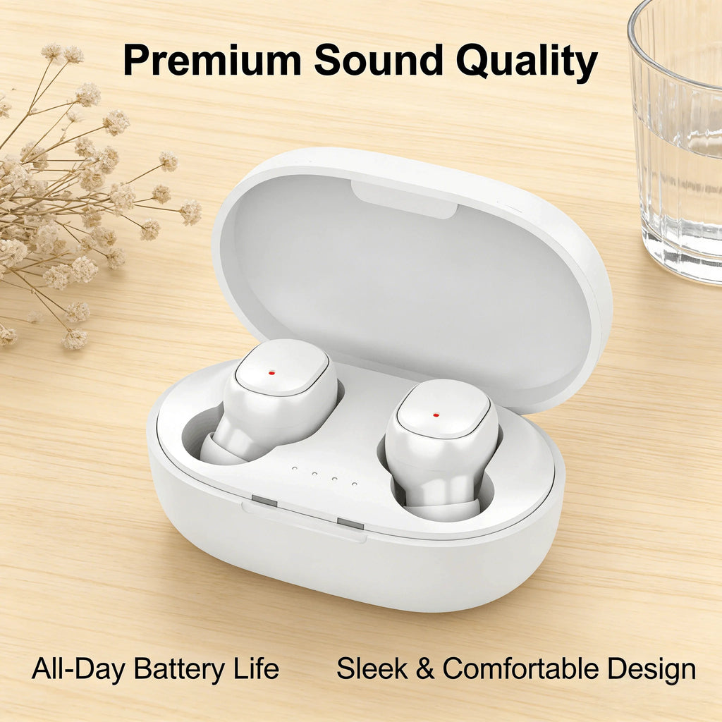 TWS Wireless Earbuds with Bluetooth 5.3, HiFi Stereo Sound, Long Battery Life and Touch Control.