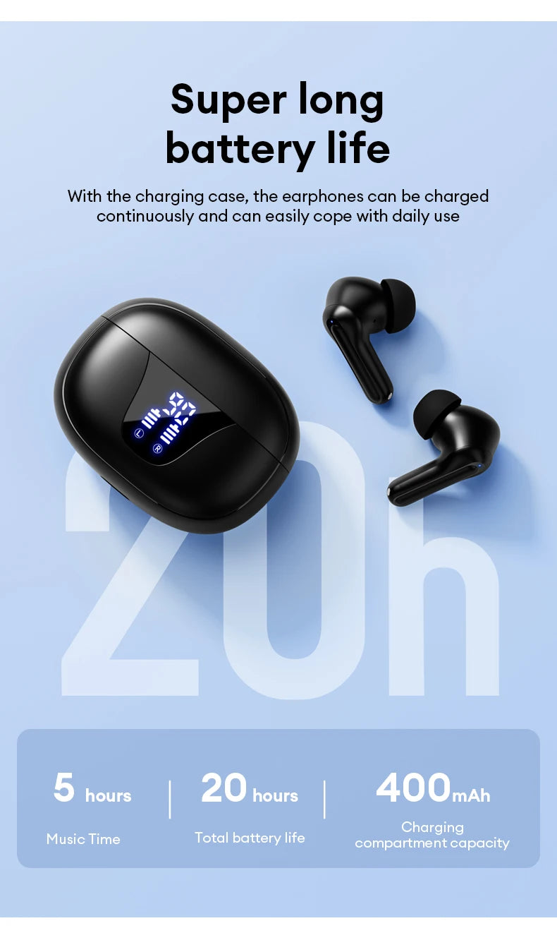 Lenovo XT58 Wireless Earphones Intelligent Noise Reduction Bluetooth 5.4 Headphone Gaming Headset HIFI Earbuds Sound LED Display