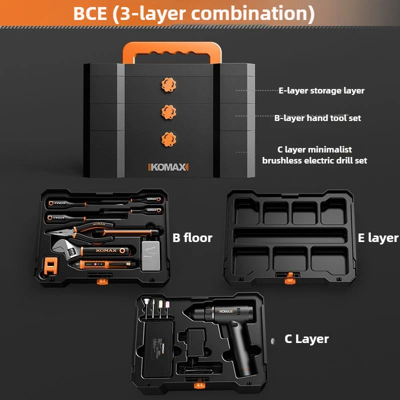 Handworking Powerful Tool Set Hardware DIY Power Toolkit Multi-purpose Electrician Maintenance Tools Case Electric Drill Toolbox