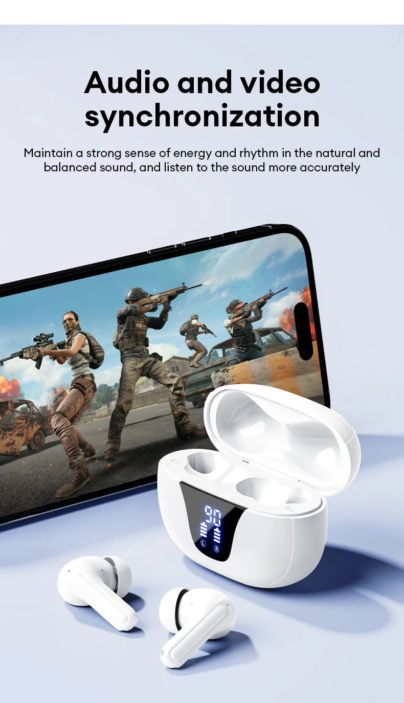 Lenovo XT58 Wireless Earphones Intelligent Noise Reduction Bluetooth 5.4 Headphone Gaming Headset HIFI Earbuds Sound LED Display