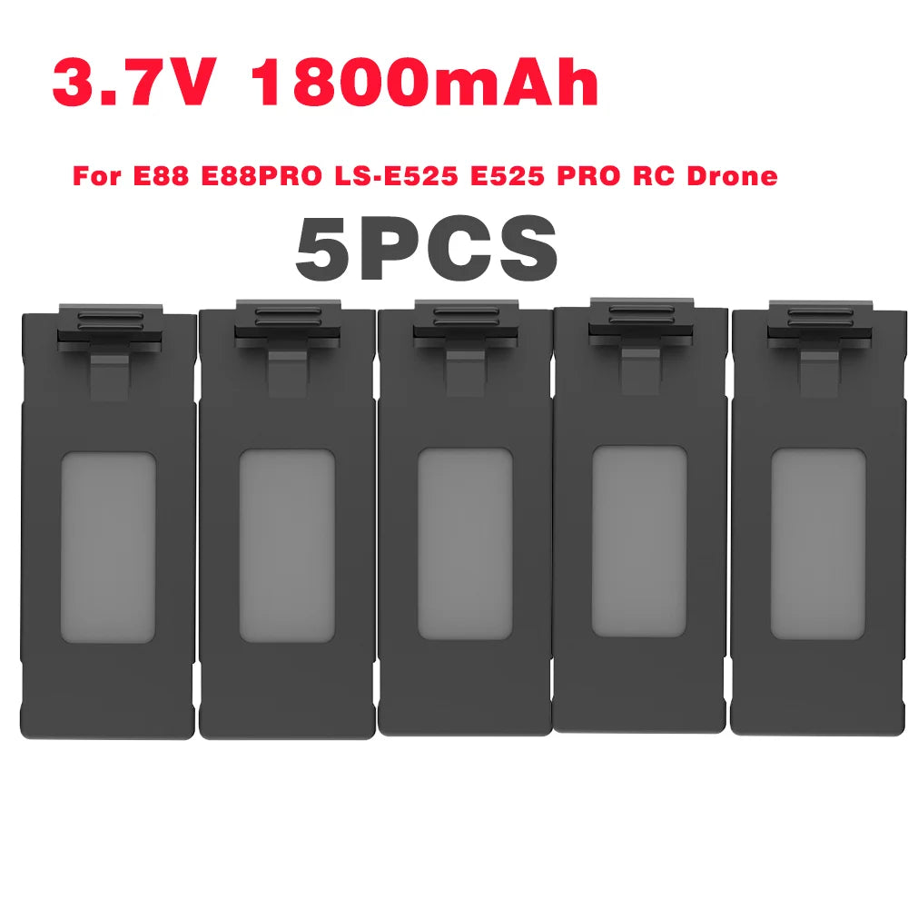 3.7V 1800Mah RC Drone Battery Accessory For E88 E88PRO Ls-E525 E525 PRO Mini Uav Drone Battery Special Rc Part 1/2/3/4/5/6Pcs