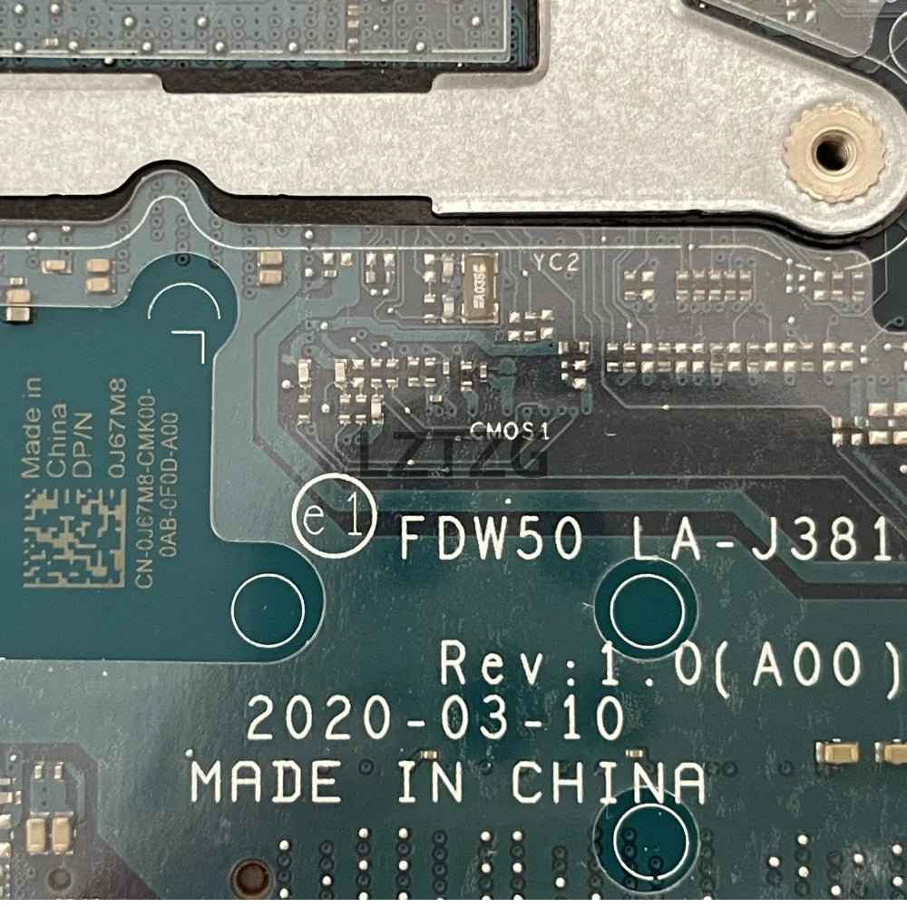 LA-J381P For Dell Latitude 5510 Laptop Motherboard With I5 I7-10th Gen CPU CN-0HT7GC 0J67M8 0JD0KX 100% Tested OK