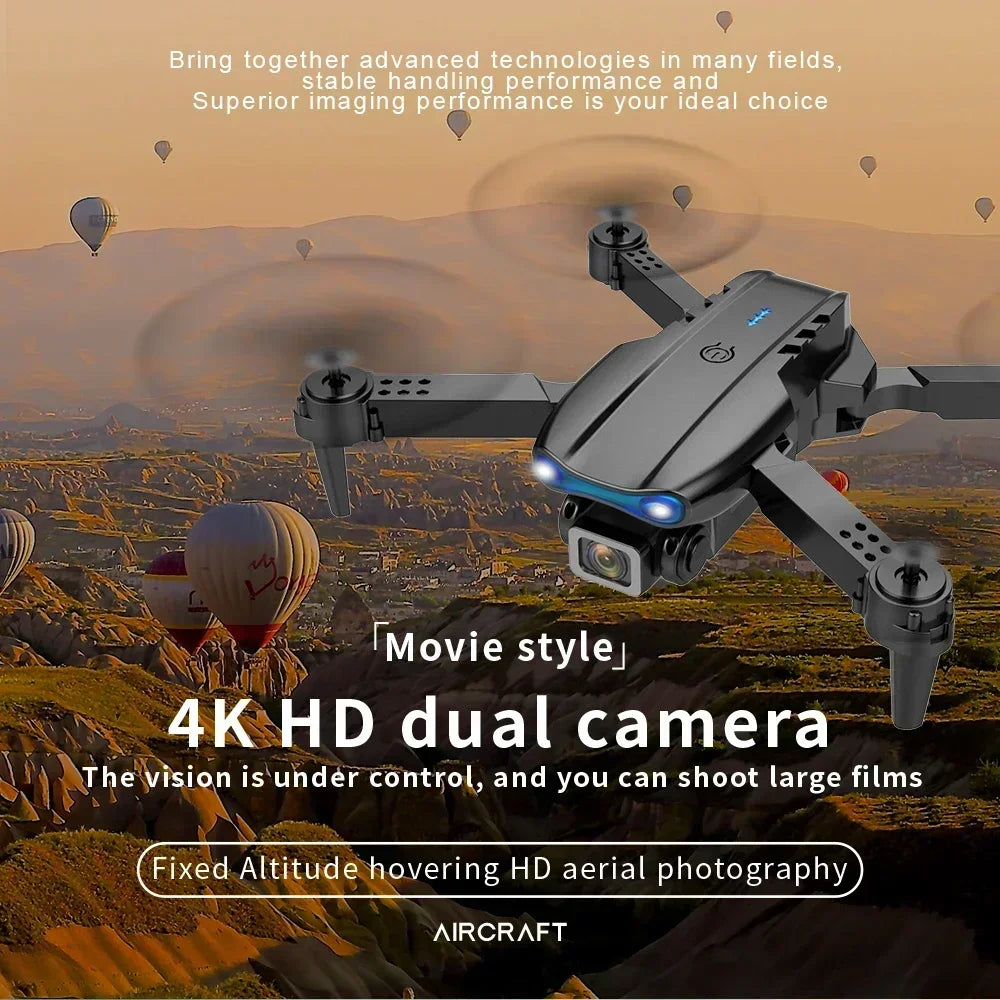 New E99 Pro HD 4K Drone Dual Camera High Hold Mode Foldable Mini WIFI Aerial Photography RC Quadcopter Toys Helicopter Dron