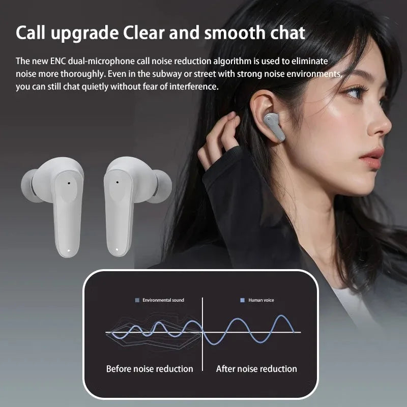 A98 Wireless Bluetooth earphones, in-ear type, noise-canceling, call function, touch control, portable and versatile headphones.