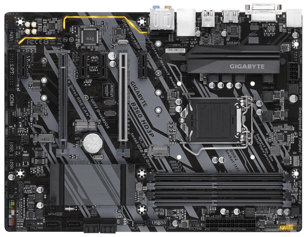 GIGABYTE B360 HD3P Motherboard Intel B360 DDR4 LGA1151 M.2 ATX support Core i9-9900 8700 9400F9300 8100 G4930 cpu