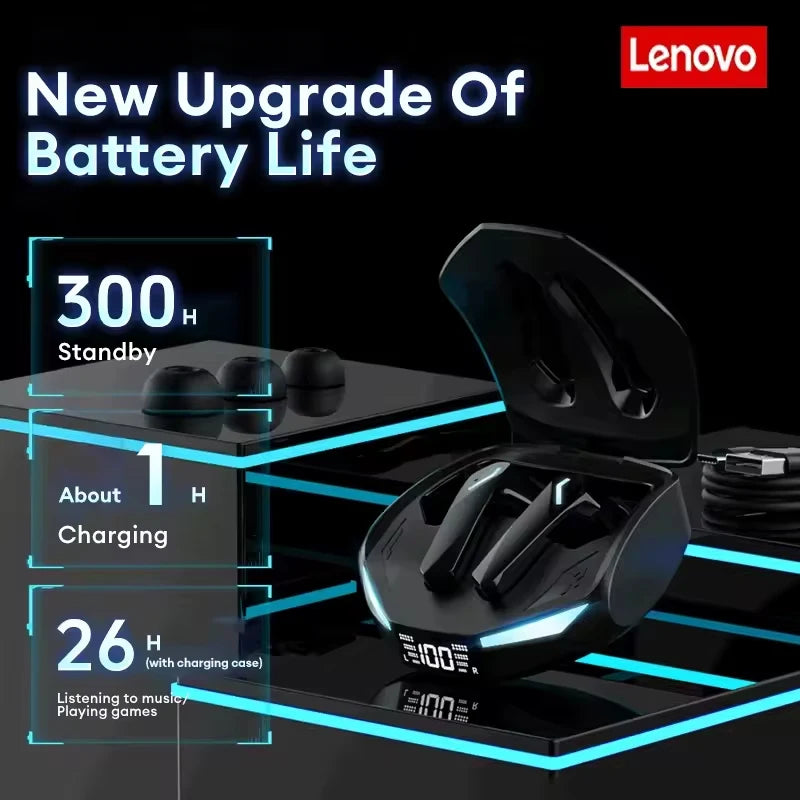 2026 New Lenovo XT53 Bluetooth 5.4 Earphones LED Power Display Gaming Headphones Waterproof Anti-sweat Upgraded Wireless Earbud