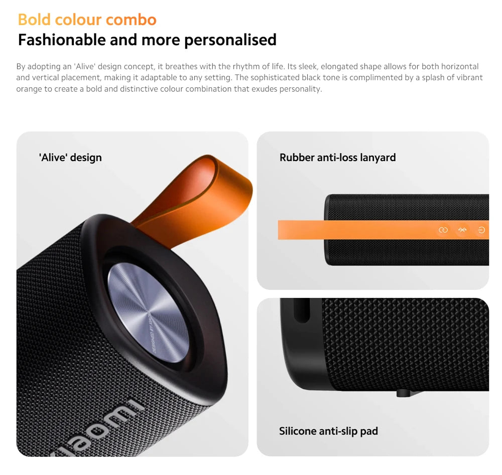 Xiaomi Sound Outdoor Smart speaker Global Version Bluetooth5.4 IP67 dust and water resistance Up 12 hours  long-lasting battery