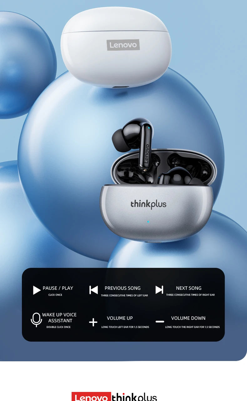 NEW Original Lenovo XT88 TWS Wireless Earphone Bluetooth 5.3 Dual Stereo Noise Reduction Bass Touch Control Long Standby 250mAH