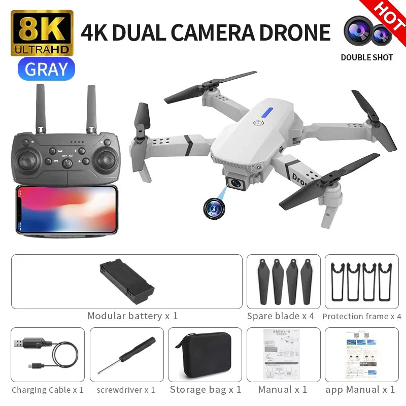 Lenovo New Drone E88 Pro RC 20000M Quadcopter Drone FPV WiFi  Foldable With Mod Altitude Resistance 8K Camera Wide-angle Shootin