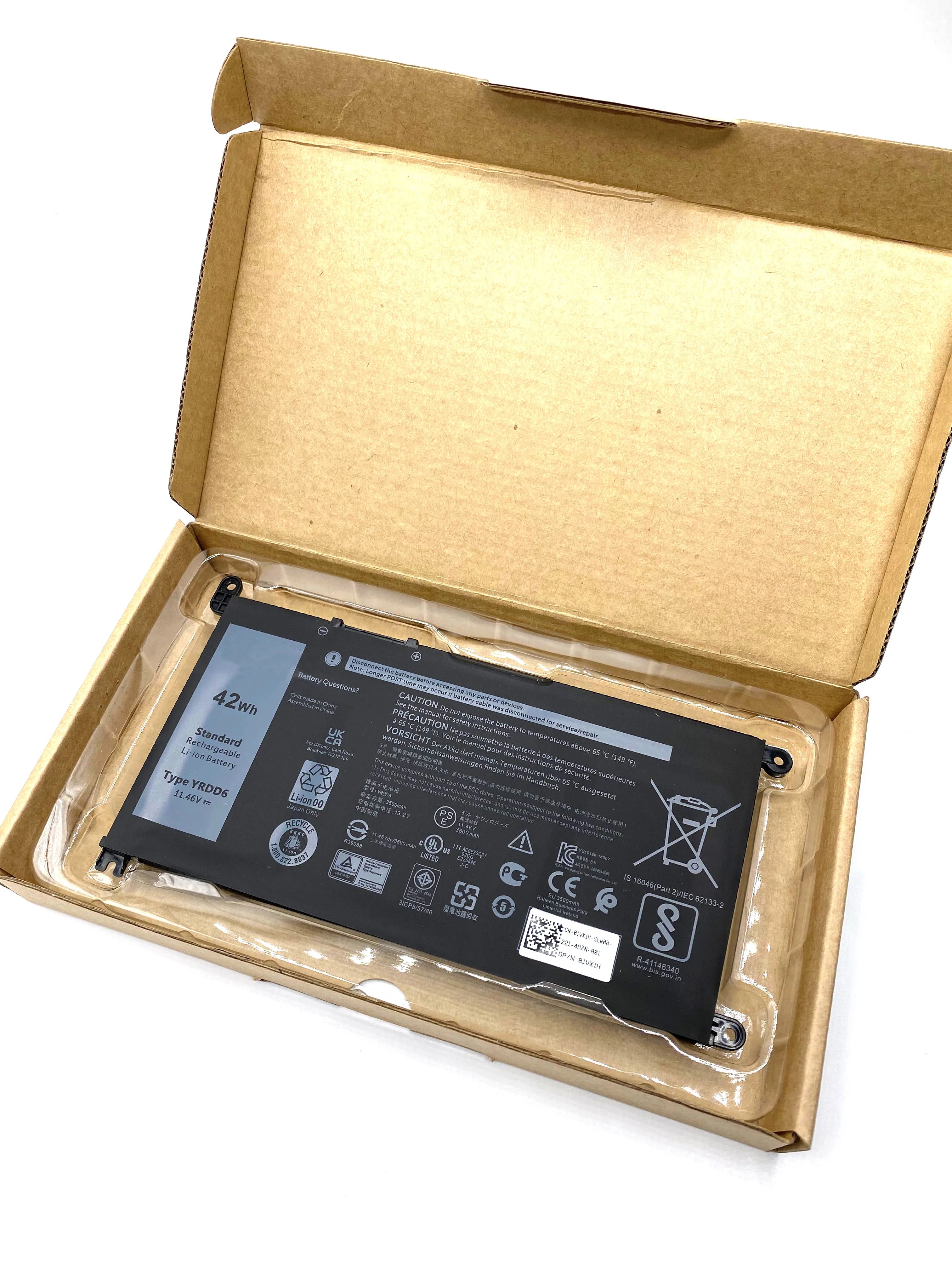 YRDD6 Laptop Battery For Dell Inspiron 5481 5482 5485 5491 5591 5485 5585 5480 Vostro 3491 3591 3490 3590 3501 1VX1H P116G P93G