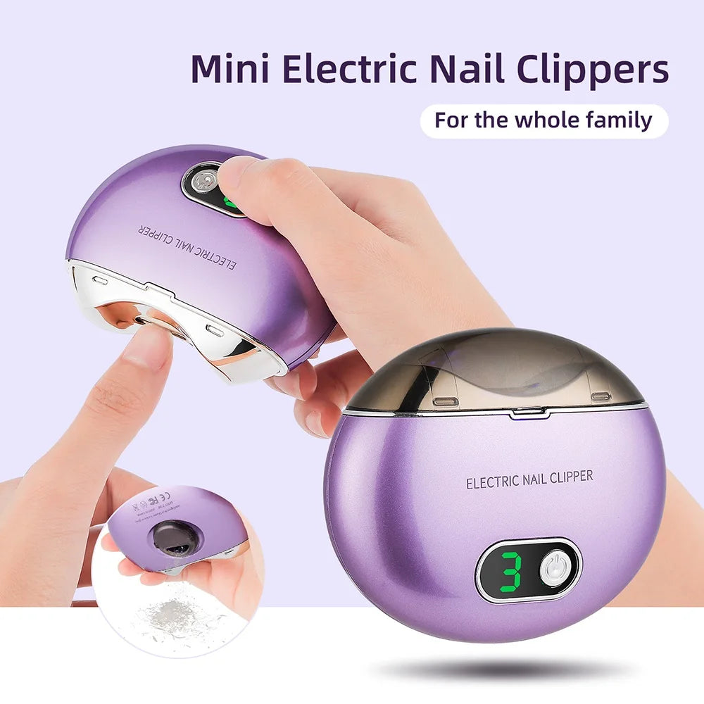 Electric Nail Clipper With UV Light Nail Cutter Low Noise Easy Operation Manicure Nail Grinder AdultS Child Finger Toe Nursing