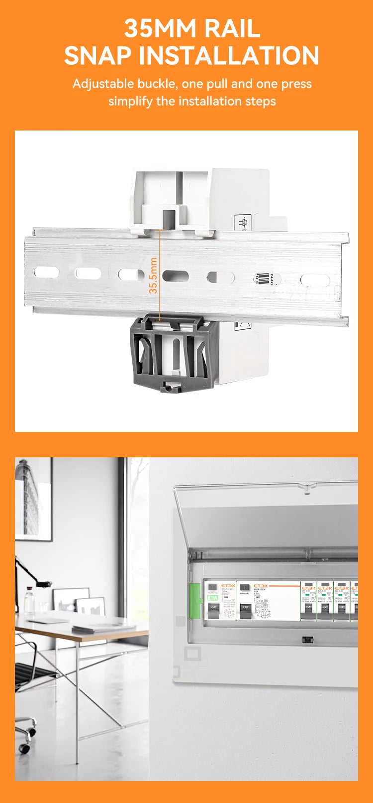 ETEK A Type RCCB 30mA Residual current circuit Breaker 2P(1P+N) RCD 25A 32A 40A 63A 10KA EKL6-100H