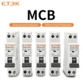 ETEK Din rail mounted miniature household air circuit breaker MCB 30mA C curve 10A 16A 20A 25A 32A 1P+N Mini circuit breaker EKM