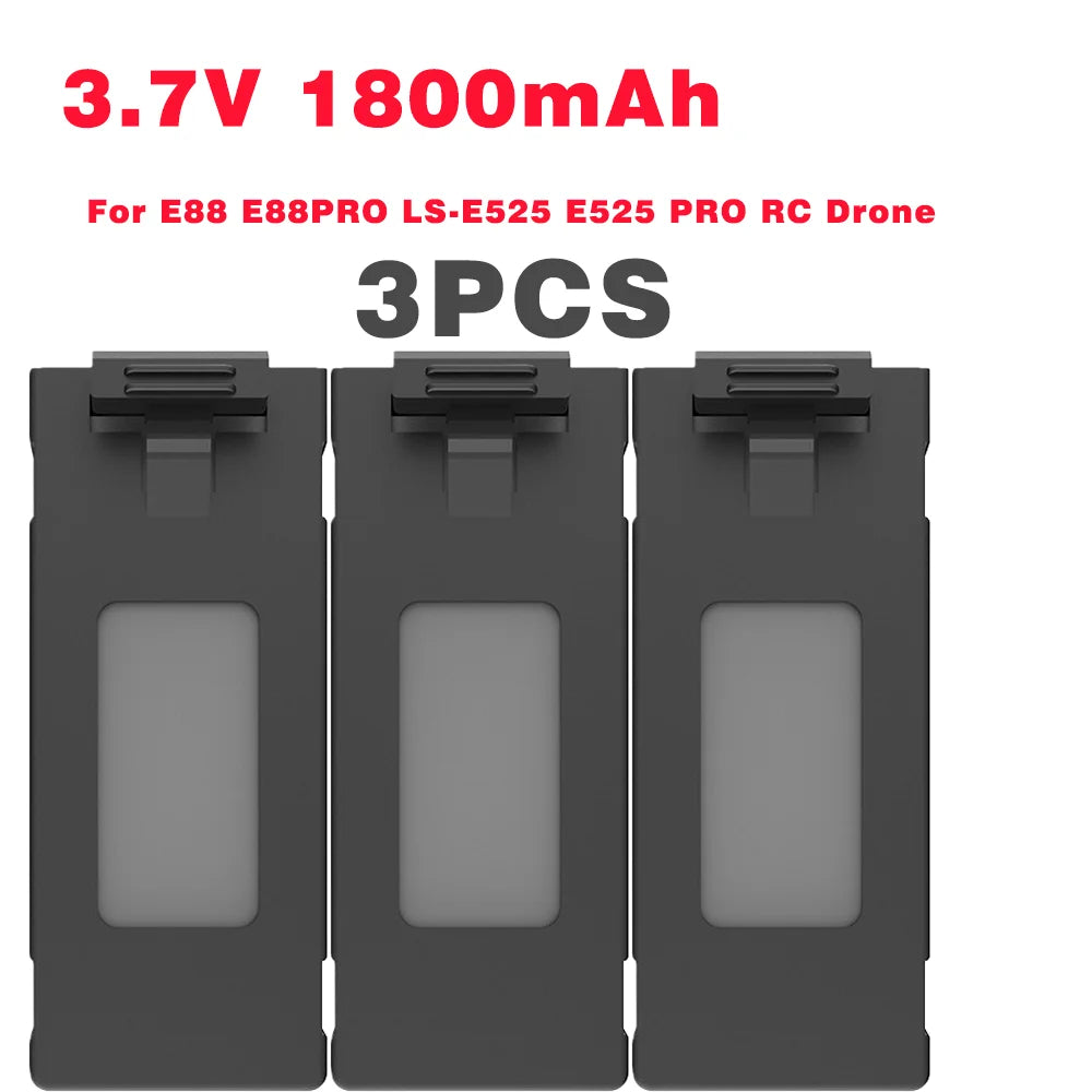 3.7V 1800Mah RC Drone Battery Accessory For E88 E88PRO Ls-E525 E525 PRO Mini Uav Drone Battery Special Rc Part 1/2/3/4/5/6Pcs