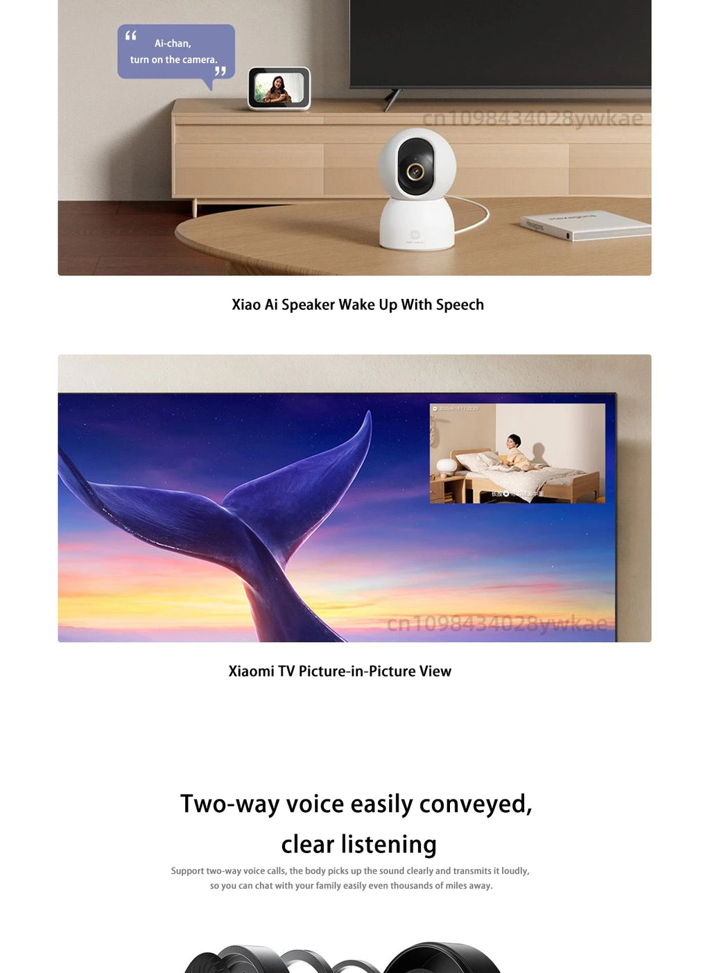 Xiaomi Smart Camera 4 8 megapixel 4K low light full-color night vision gimbal 360 ° cruise AI humanoid tracking