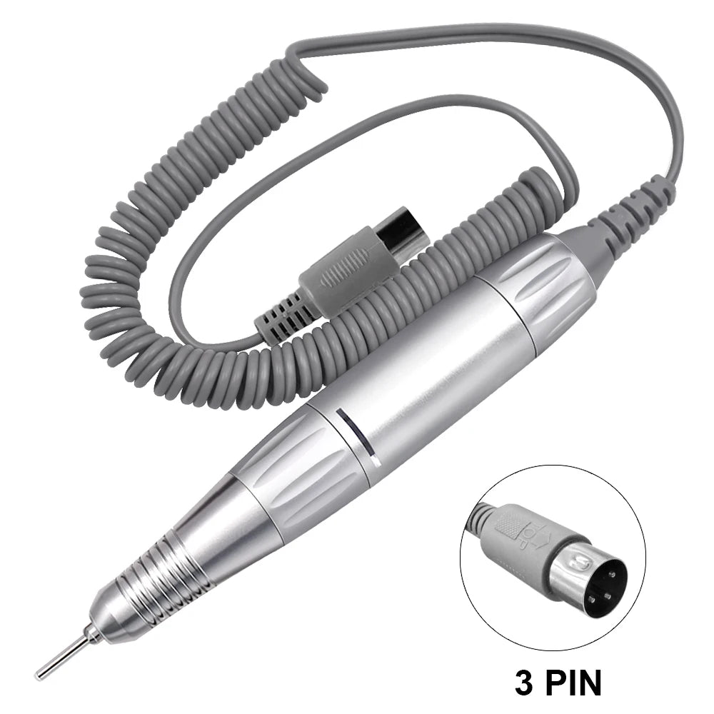 35000RPM DC 3 & 5 PIN Electric Nail Drill Pen Handle File Polish Grind Machine Handpiece Manicure Tool Nail Drill Accessories