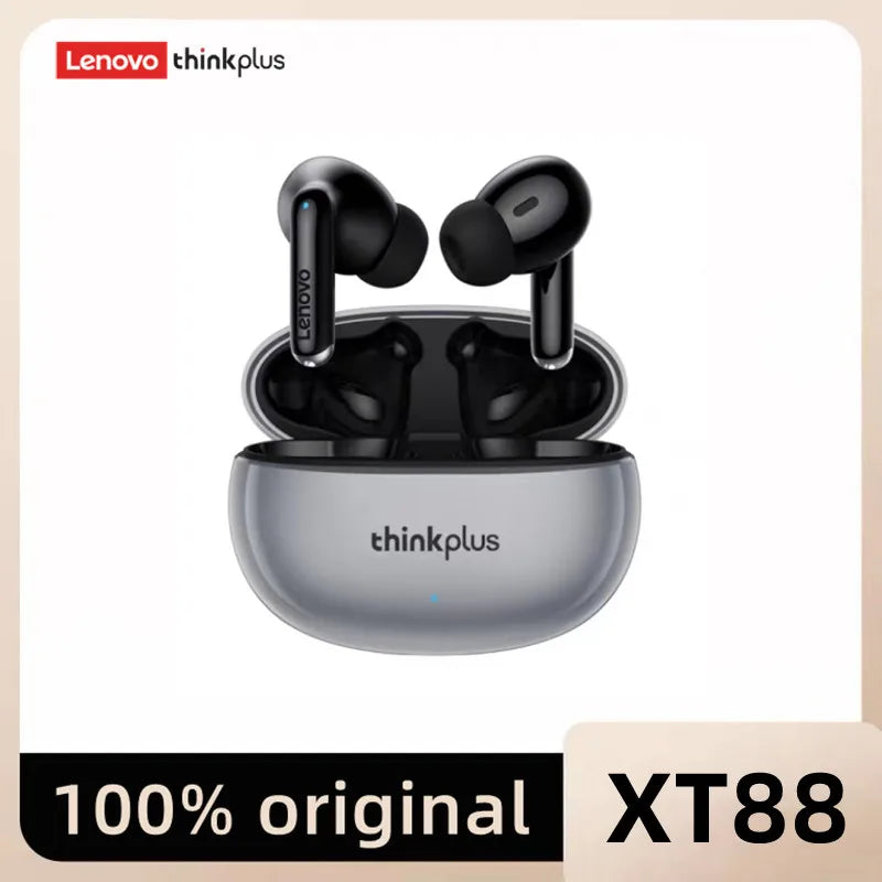 NEW Original Lenovo XT88 TWS Wireless Earphone Bluetooth 5.3 Dual Stereo Noise Reduction Bass Touch Control Long Standby 250mAH