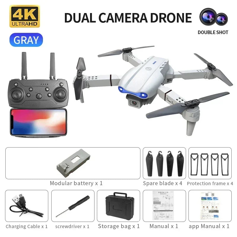 New E99 Pro HD 4K Drone Dual Camera High Hold Mode Foldable Mini WIFI Aerial Photography RC Quadcopter Toys Helicopter Dron