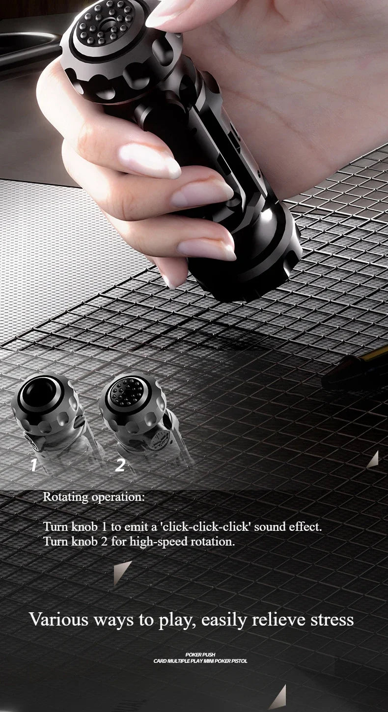 Stun Grenade Fidget Spinner Miniature Pistol Toy Gun with Ejectable Shells Stress Relief Finger Toys for Adults Kids Best Gifts