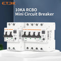 ETEK B Type 230V 1P+N 3P+N  Residual Current Circuit Breaker With Over And Short Current  Leakage Protection C curve RCBO EKL5