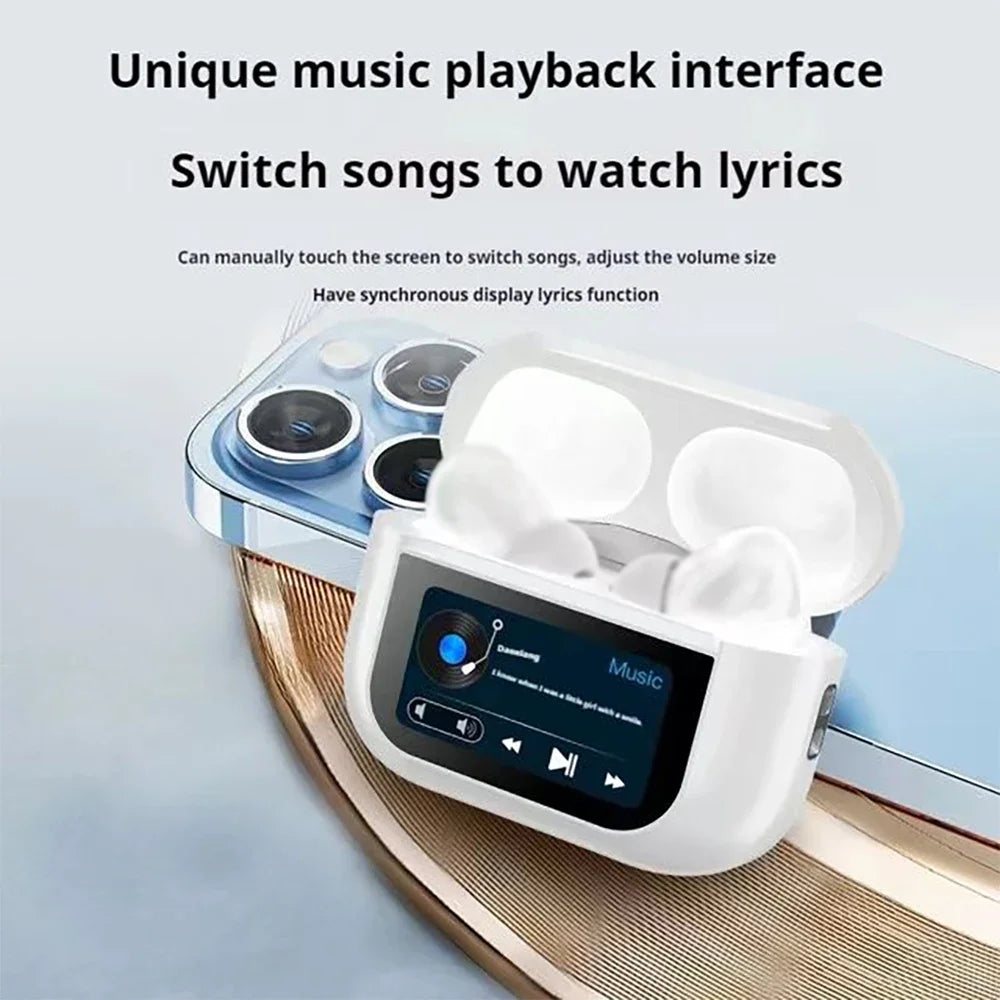 A9Pro Color Screen Touch ANC Noise Reduction TWS Wireless In Ear Sports Call Listening Bluetooth Earphones
