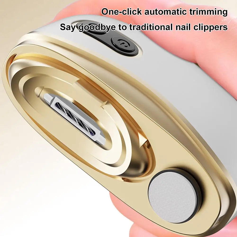 2In1 Electric Nail Tool,USB Charging Nail Clipper Polisher,Adult Kids Fingernail Toe Scissors,Rechargeable Nail Cutter