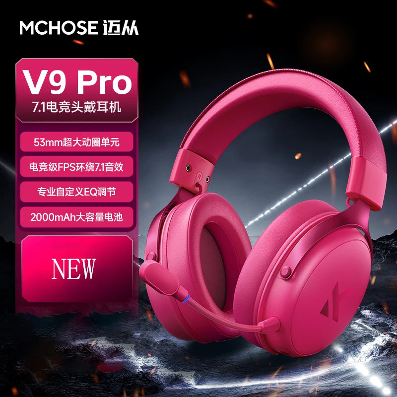 MCHOSE V9 pro Wireless Bluetooth Headset with Three Mode Microphone Noise Reduction Dynamic Sound Low Delay Office And Gaming