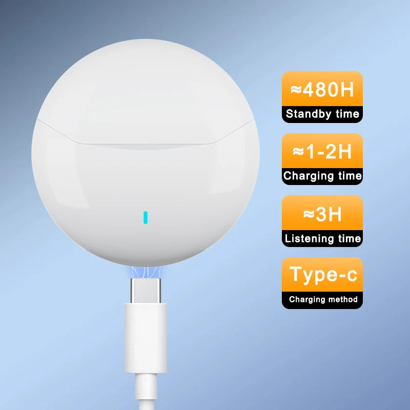 TWS Wireless Bluetooth In Ear Earphones HiFi Stereo Gaming Earphones Noise Cancelling Earbuds with Mic Wireless Headphones